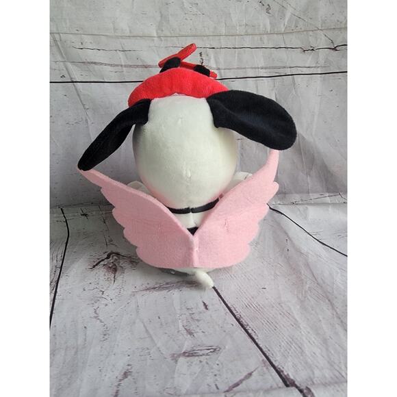 Hallmark Peanuts Angel Cupid Snoopy Dog Valentine’s Day Plush Pink Wings READ - Picture 4 of 9
